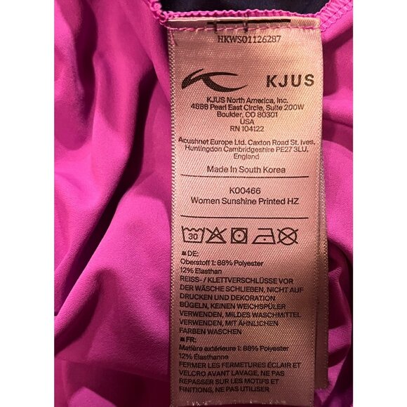 Kjus Women's XS 34 Long Sleeve 1/4 Zip Sport Fit Kingsbarns Vented Floral Top - Picture 7 of 7